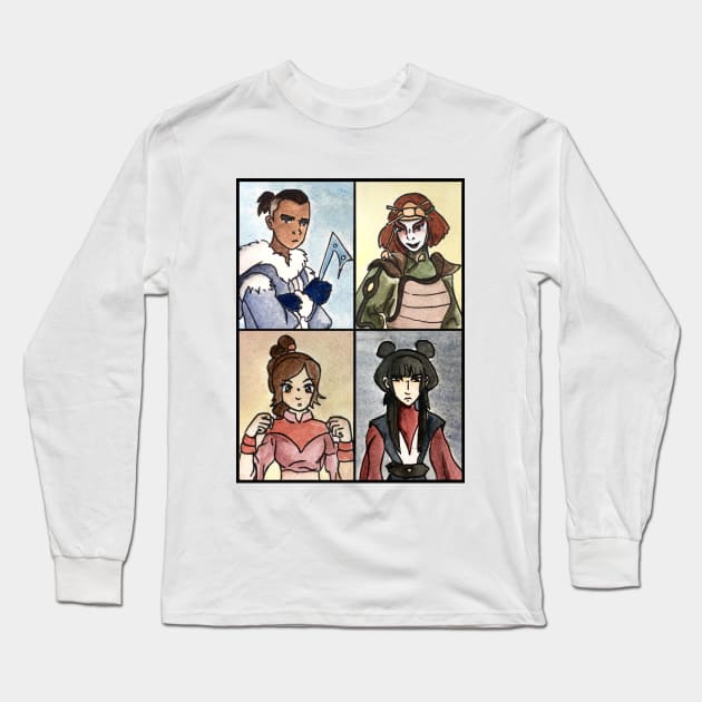 The Last Paintbender: Team Avatar Non-Benders Long Sleeve T-Shirt by TheDoodlemancer